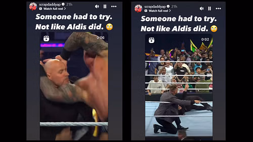 Mayhem at Crown Jewel [Image credits: Screenshots of Pearce's Instagram story]