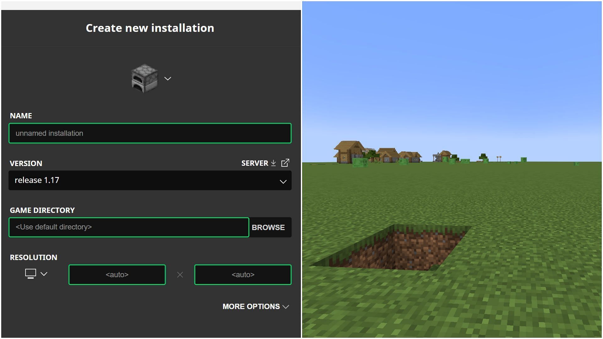 You first need to download the old 1.17 update and create a superflat world (Image via Mojang Studios)