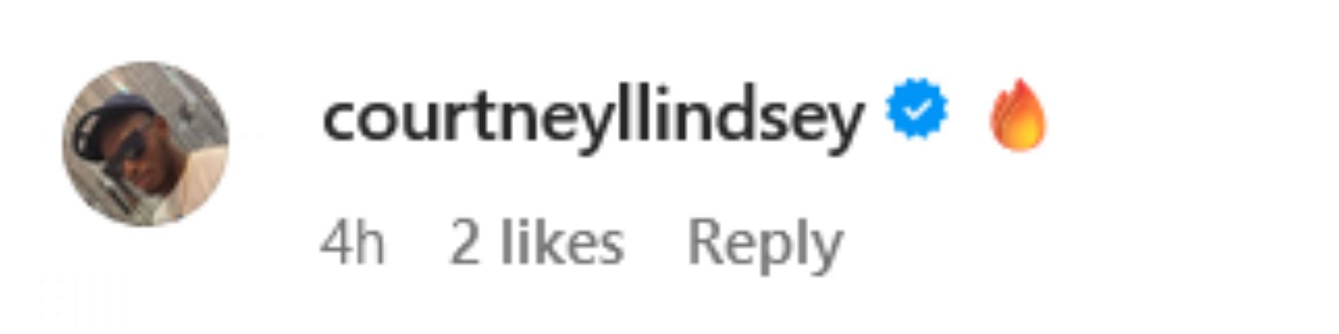 Screenshot of Lindsey&rsquo;s comment on Wilson&rsquo;s post. Credits - IG/_quincy_wilson