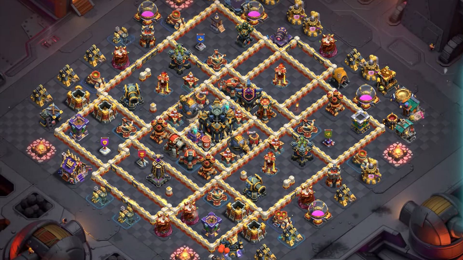 Anti-Ground Clash of Clans Town Hall 17 defensive bases (Image via Supercell)