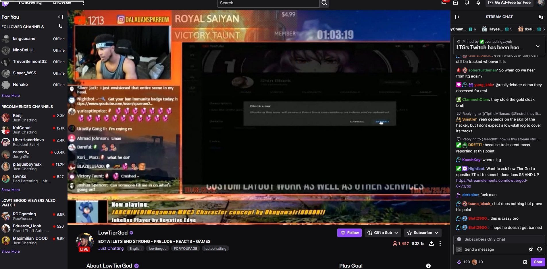 A screenshot shared by X user @WhoCoffSama from the content creator&#039;s alleged hacked Twitch stream (Image via @WhoCoffSama/X)