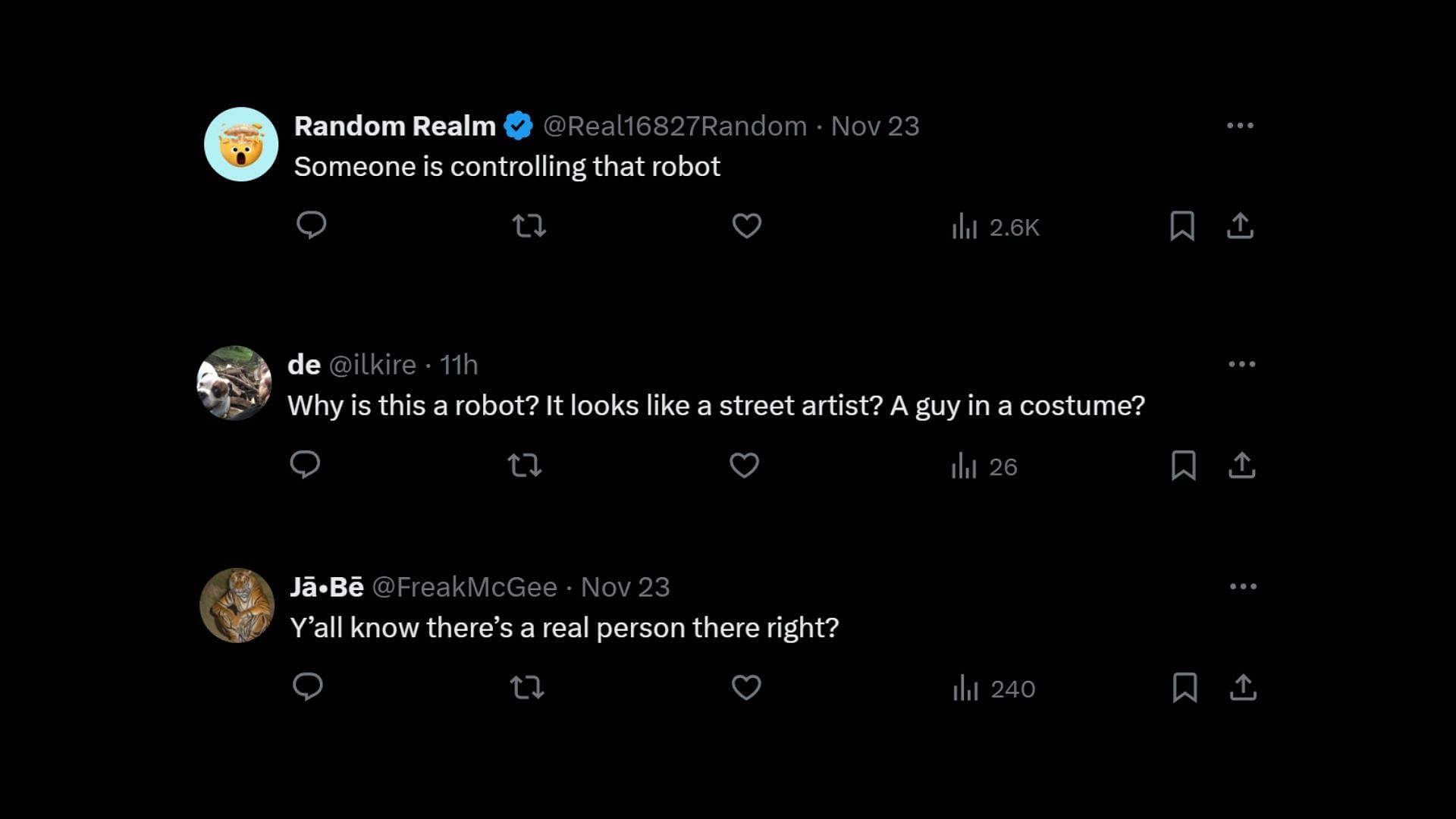 Internet users have been speculating regarding the authenticity of the robot (Image via @FearedBuck/X)