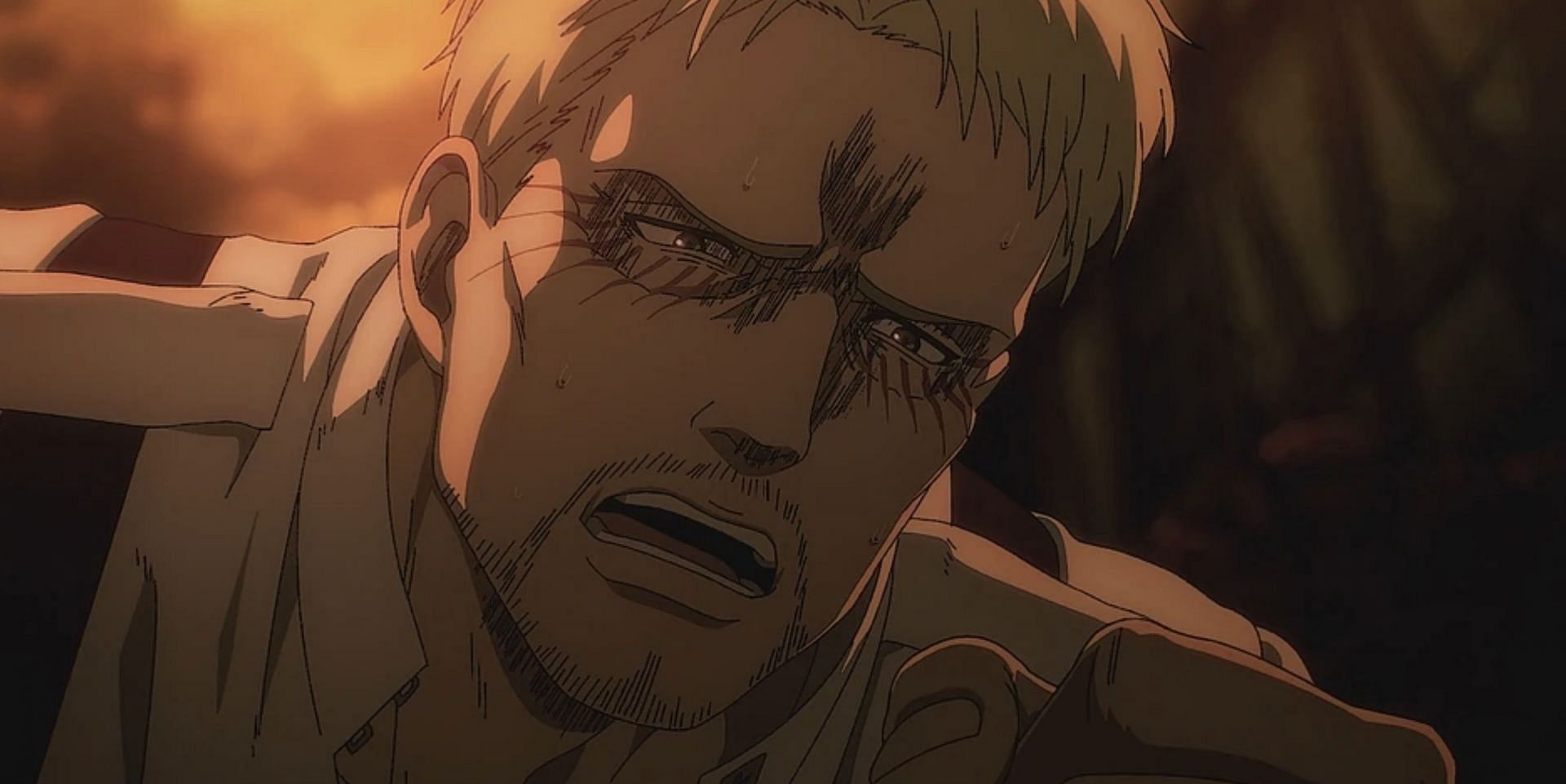 Reiner Braun as seen in anime (Image via MAPPA)