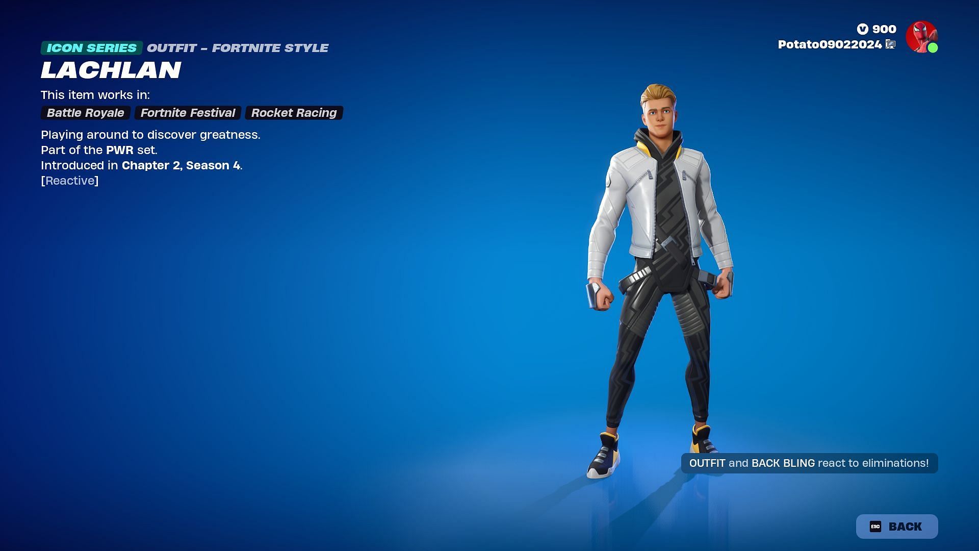 The Lachlan skin in Fortnite can be purchased via the Lachlan Bundle (Image via Epic Games)