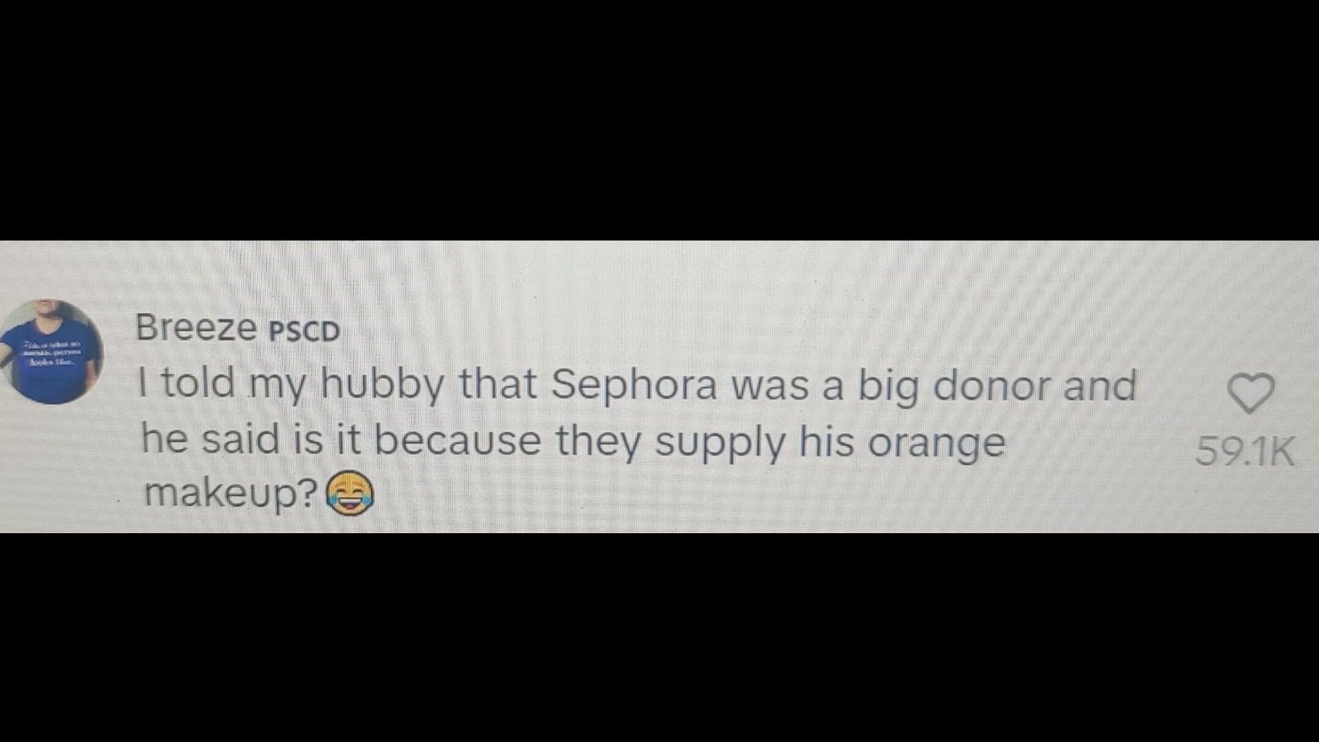 A netizen trolls Sephora seemingly donating to Donald Trump&#039;s campaign. (Image via TikTok)