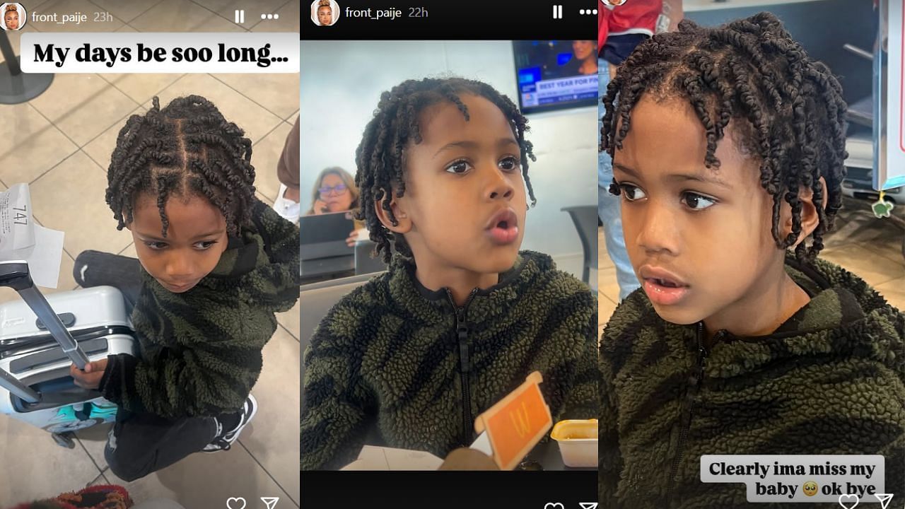 James Harden&#039;s girlfriend shares pictures of her son on her IG story (Credits: @front_paije/Instagram)