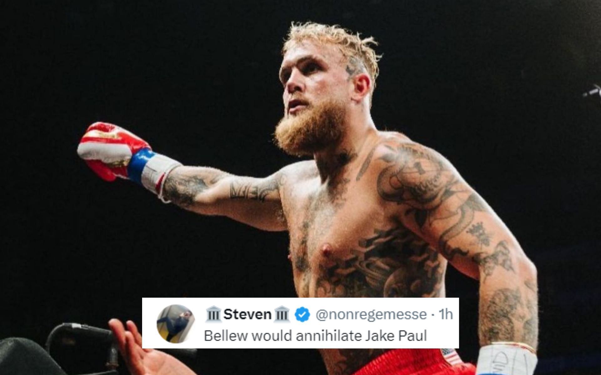 Fans react to Tony Bellew asking Jake Paul to fight an old man. [Image courtesy: @jakepaul on Instagram]