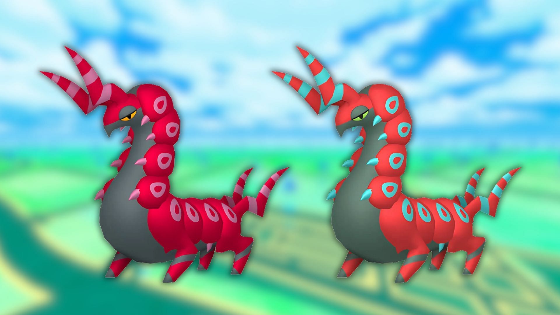 Scolipede and its shiny variant (Image via The Pokemon Company)