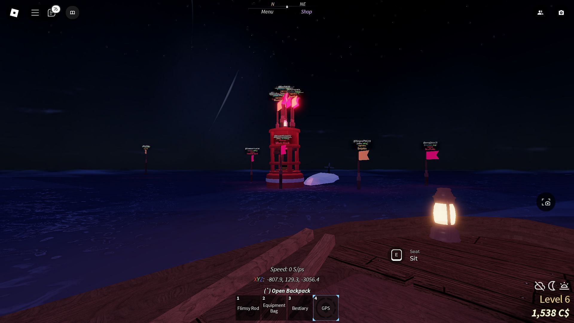 The Desolate Deep diving point (Image via Roblox)