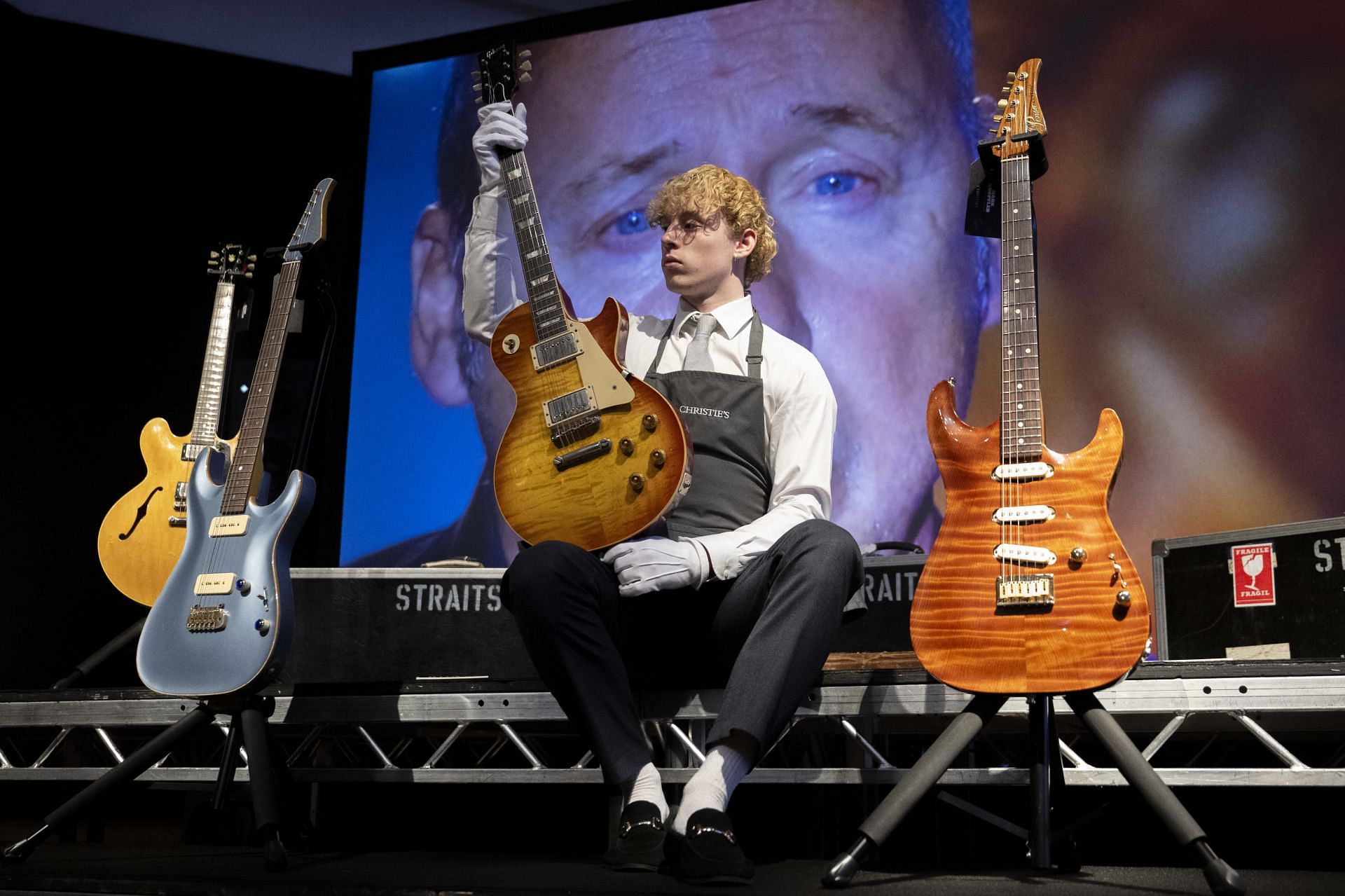 Press preview for personal guitar collection of Mark Knopfler