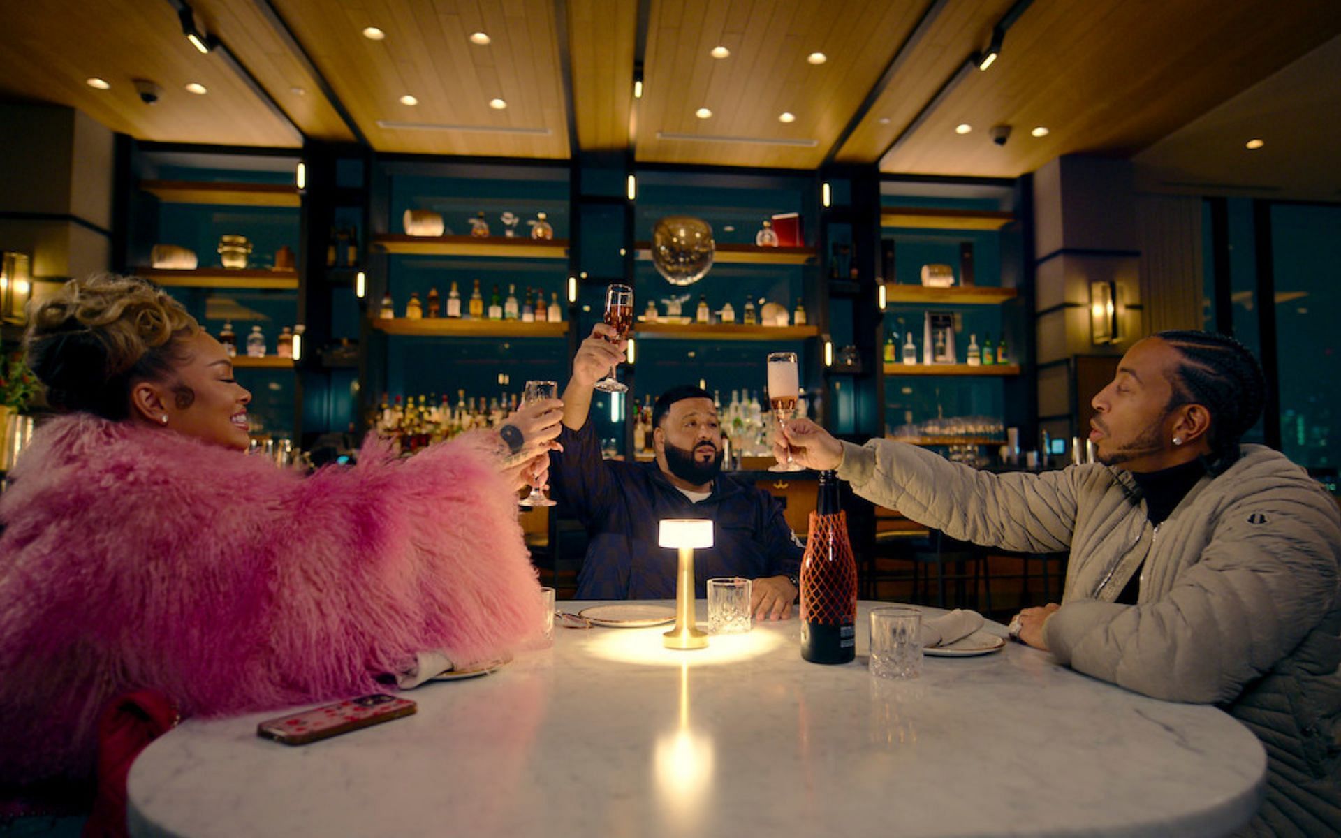 Latto, DJ Khaled and Ludacris of Rhythm + Flow 2 (Image via Tudum By Netflix)