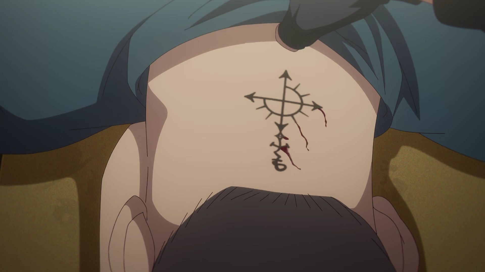 The Morinath Contract imprinted behind Misumi&#039;s neck (Image via Studio VOLN)