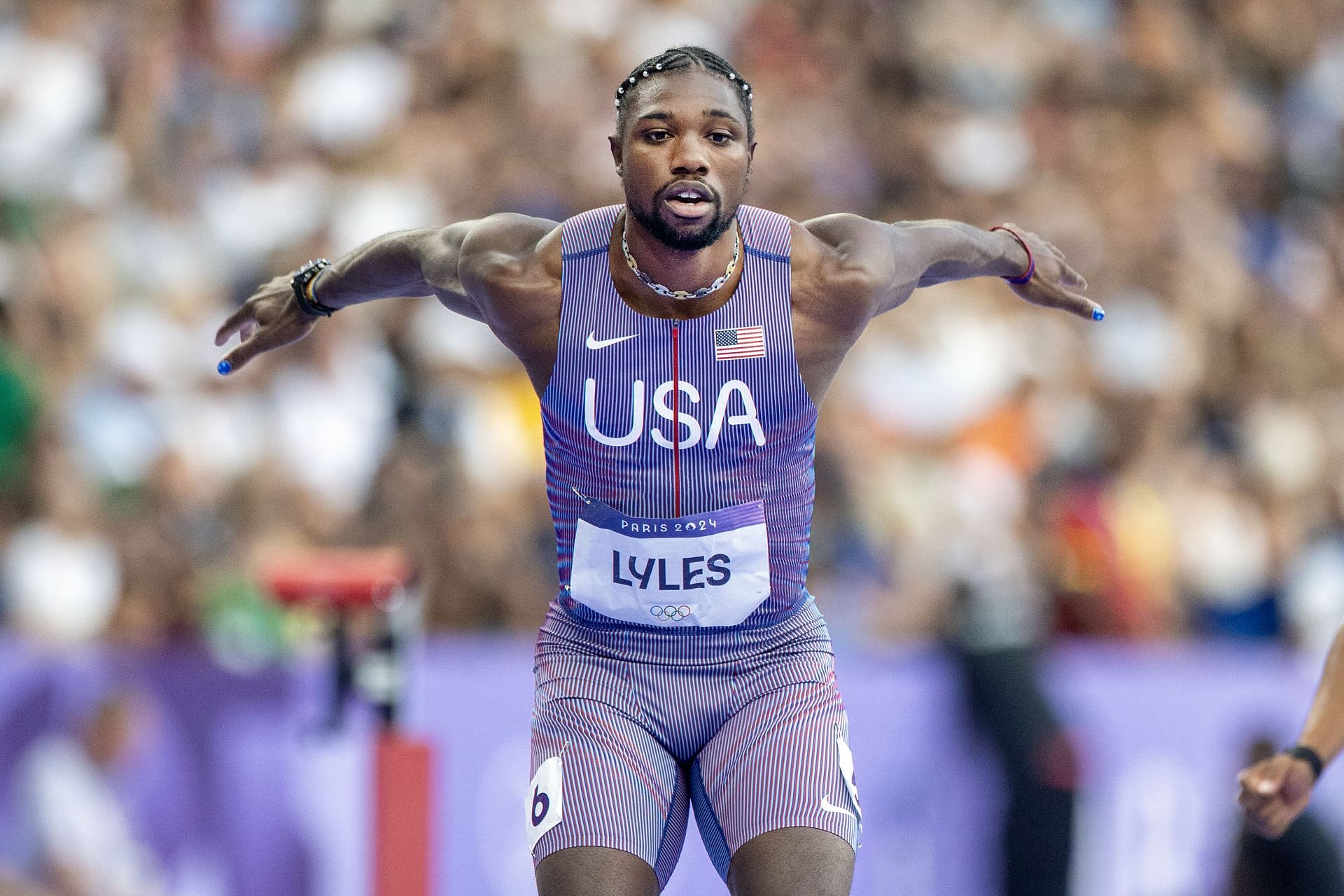 The Olympic Games-Paris 2024 - Noah Lyles warms up (Source: Getty)