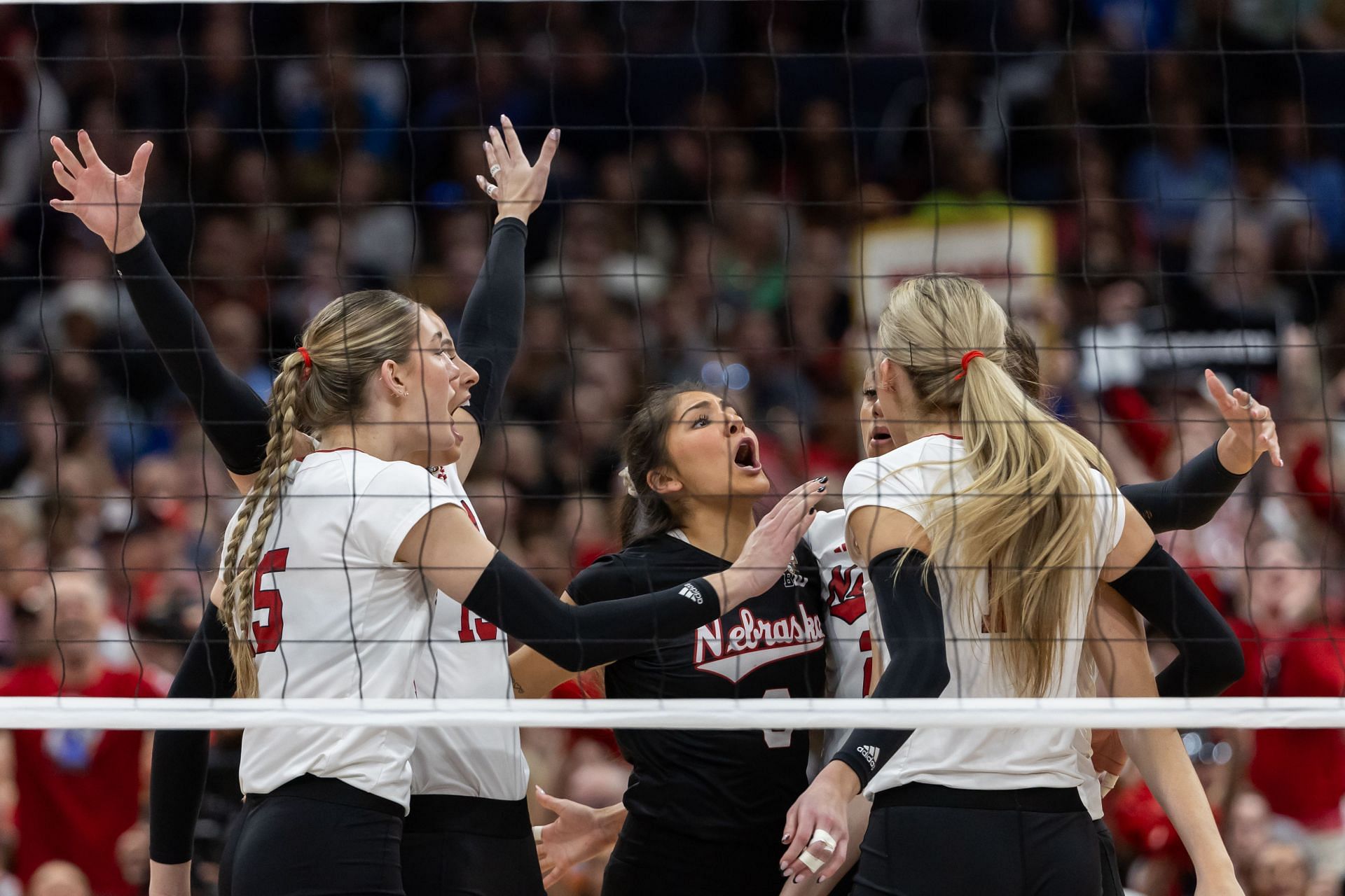 Nebraska during their clash against Texas in the final game of the 2023 NCAA Championships (Image via: Getty Images)