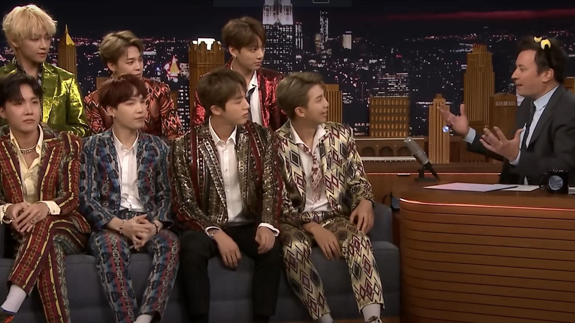 BTS at The Tonight Show ( Image via YouTube/@The Tonight Show)