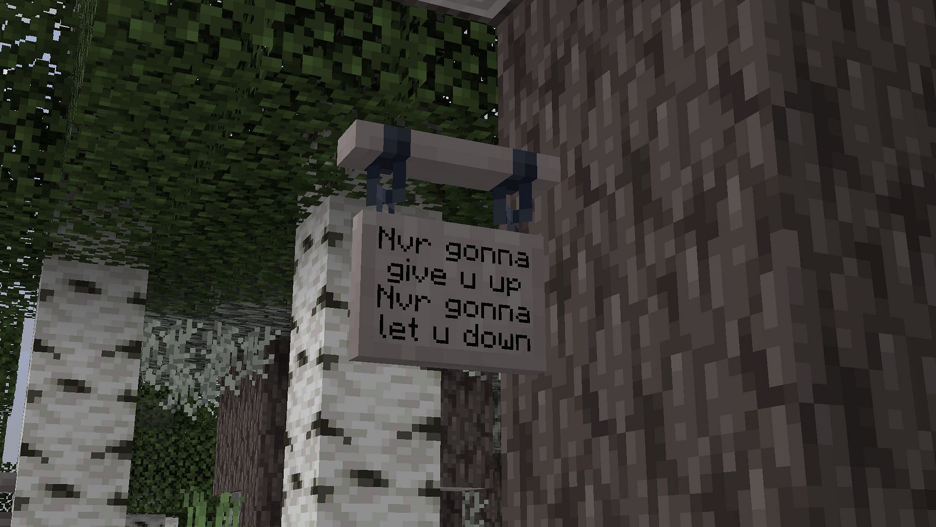 Use the sign to mark important areas (Image via Mojang Studios)