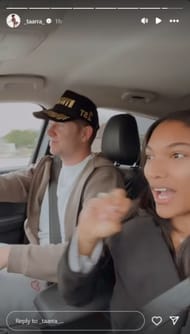 Still from Tara Davis-Woodhall's Instagram stories