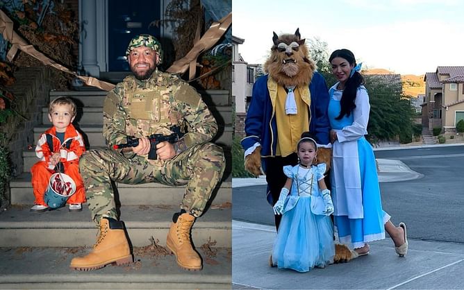Photos: Conor McGregor in camo with nurse Dee Devlin, Jedi Georges St-Pierre, Paige VanZant as murderess, and other MMA stars in Halloween costumes