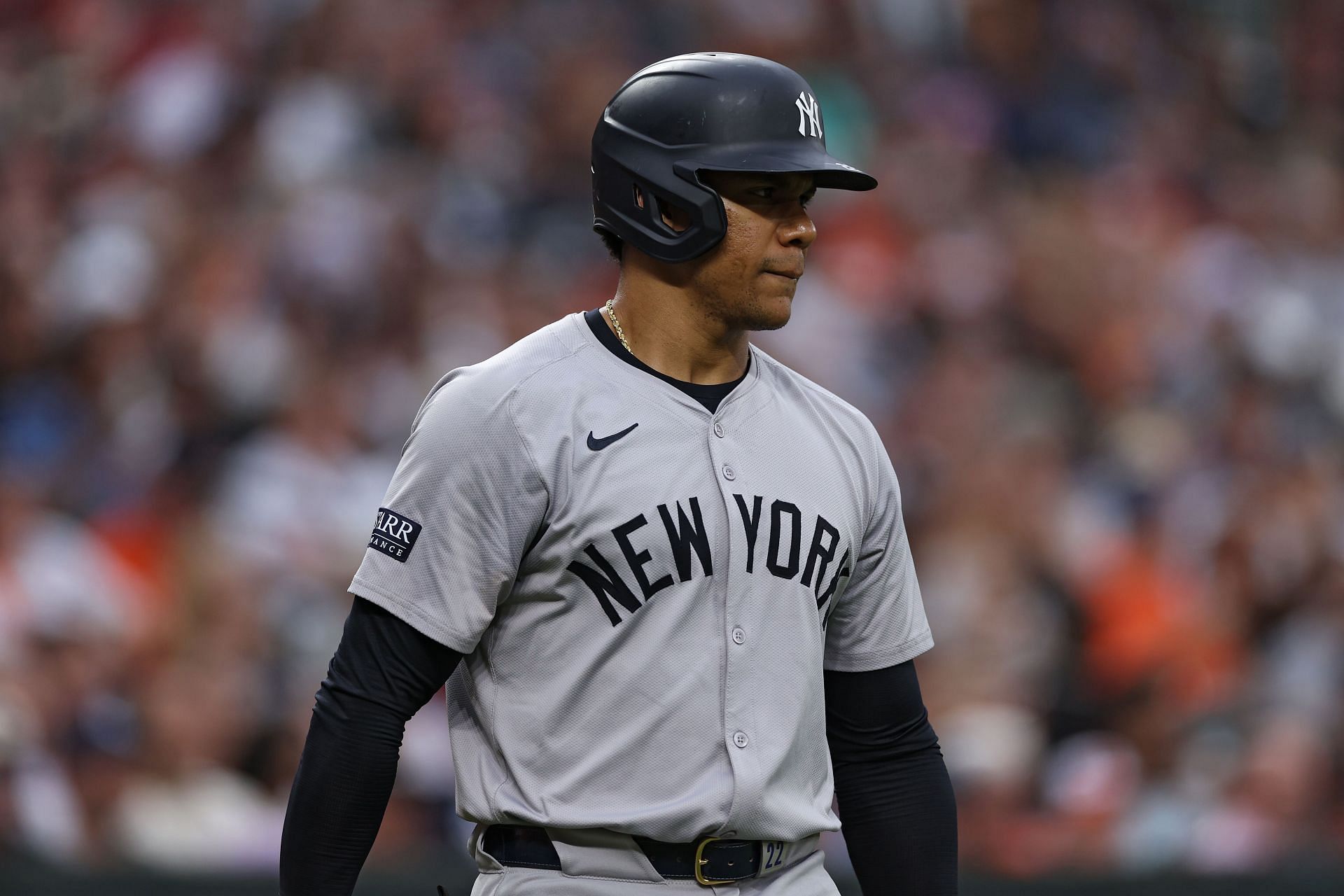 Juan Soto pictured during New York Yankees vs Baltimore Orioles | Image Source: Getty