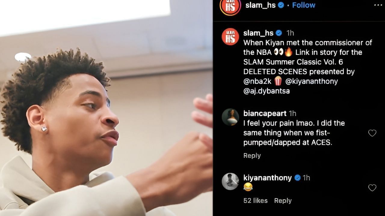 Kiyan Anthony reacted to his own video (IG)