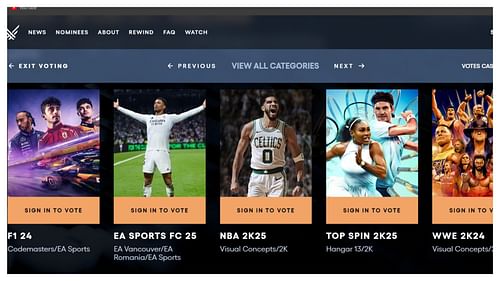 Fans can now vote for the Best Sports/Racing game (Image via The Game Awards)