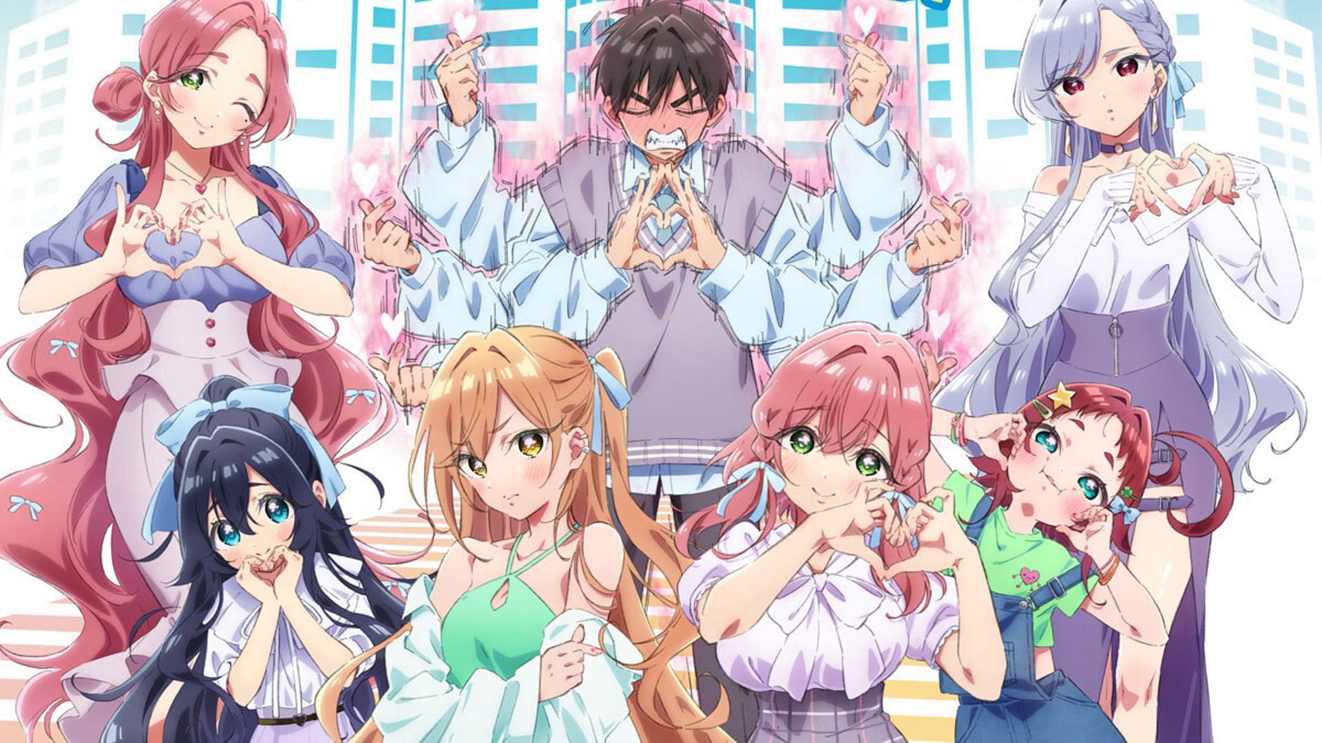 Harem anime: The 100 Girlfriends Who Really Love You (Image via Bibury Animation Studios)