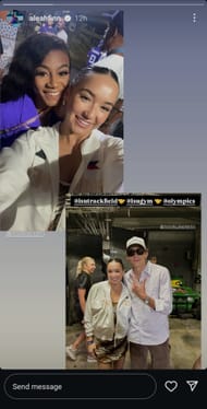 Screenshot of Finnegan's Instagram story featuring Richardson and Duplantis (Image via: Finnegan Instagram)