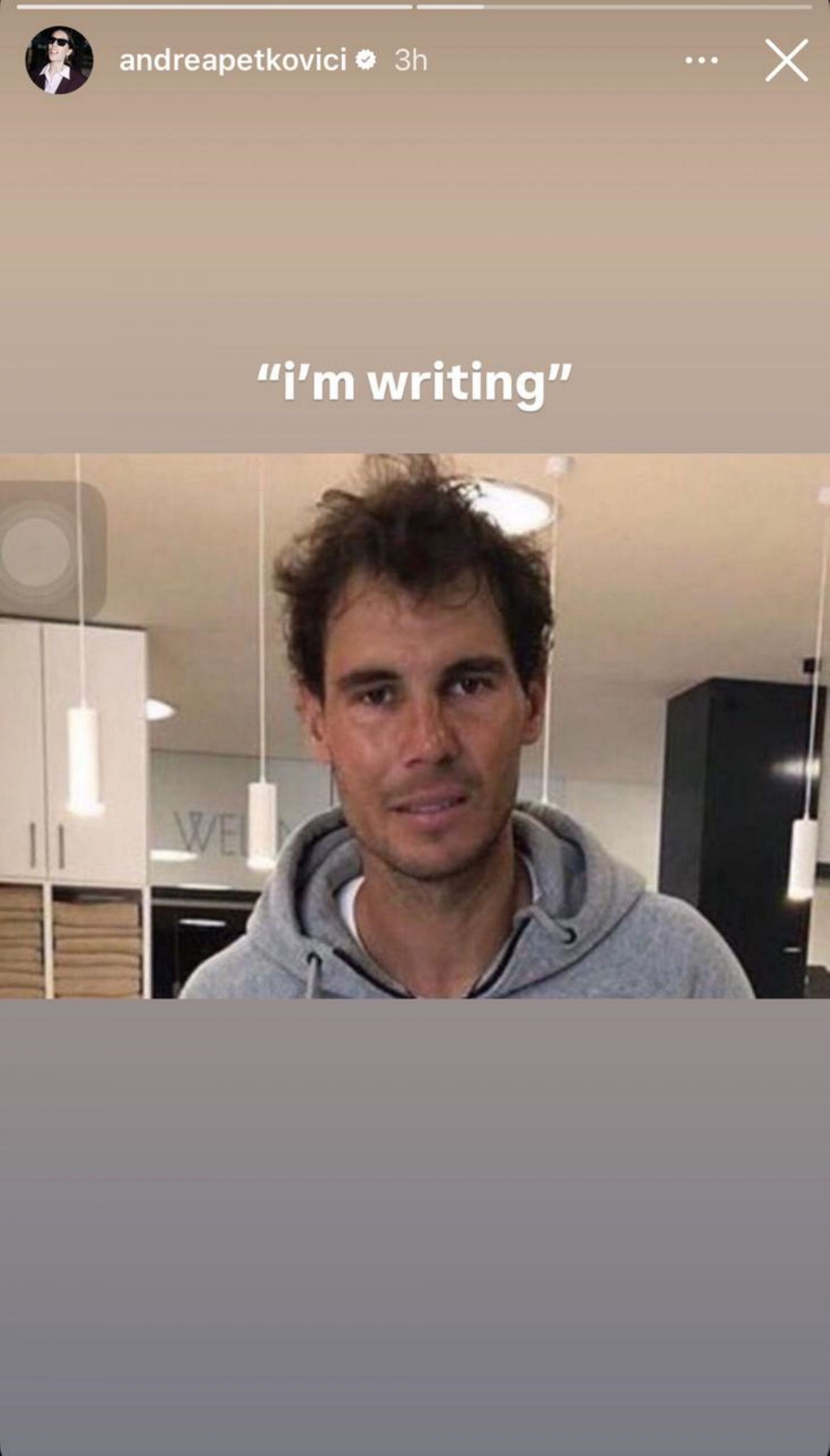 Andrea Petkovic shares Rafael Nadal&#039;s picture as a meme; Source - @andreapetkovic on Instagram