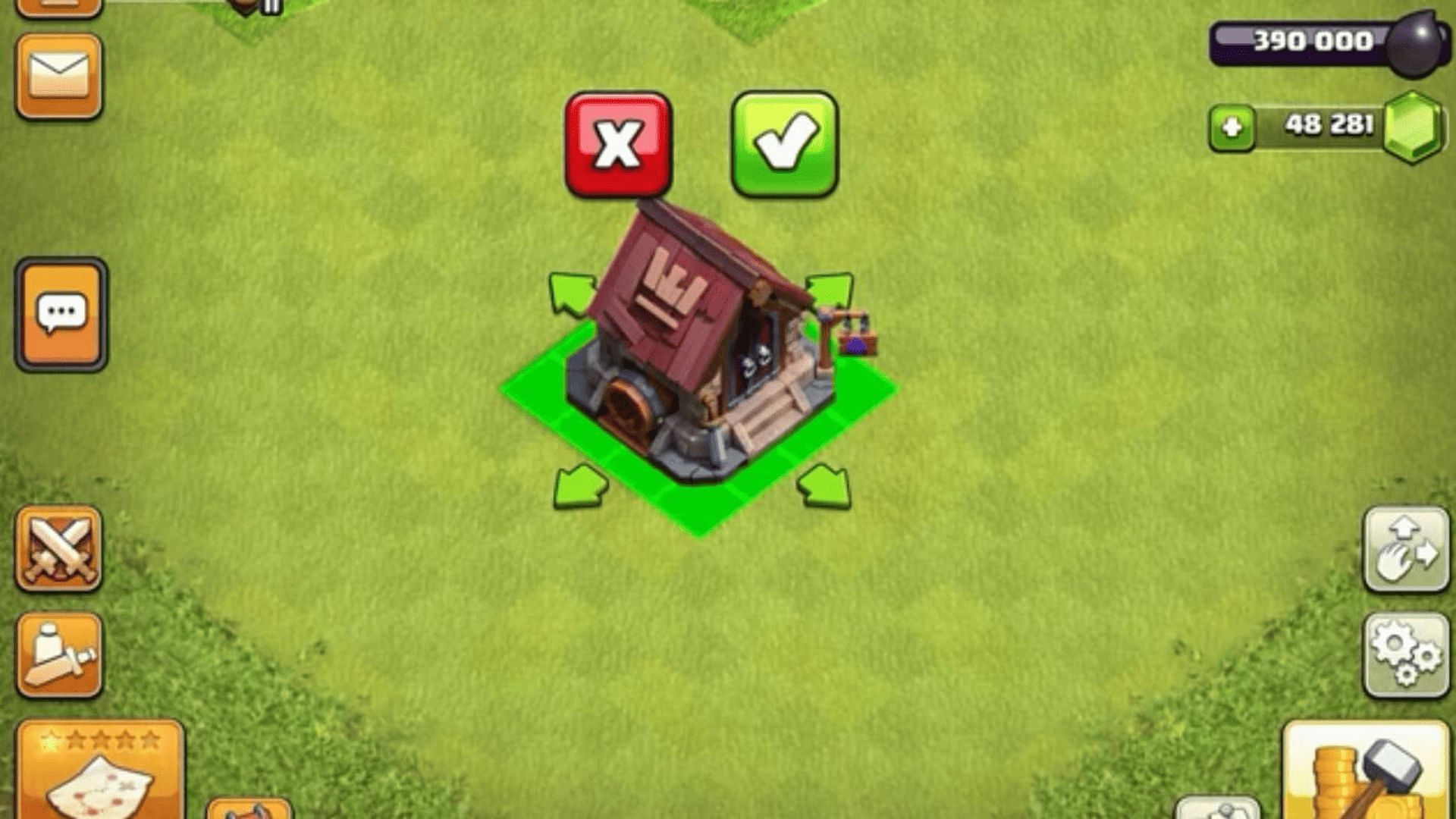 Selecting the location of Hero Hall (Image via Supercell || Judo Sloth Gaming/YouTube)