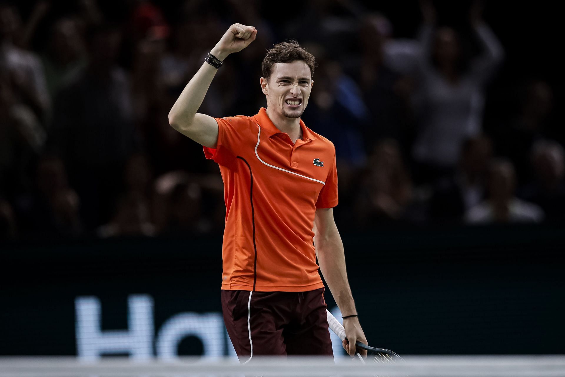 Ugo Humbert celebrates his win in the Rolex Paris Masters 2024 - Day 4 - Source: Getty