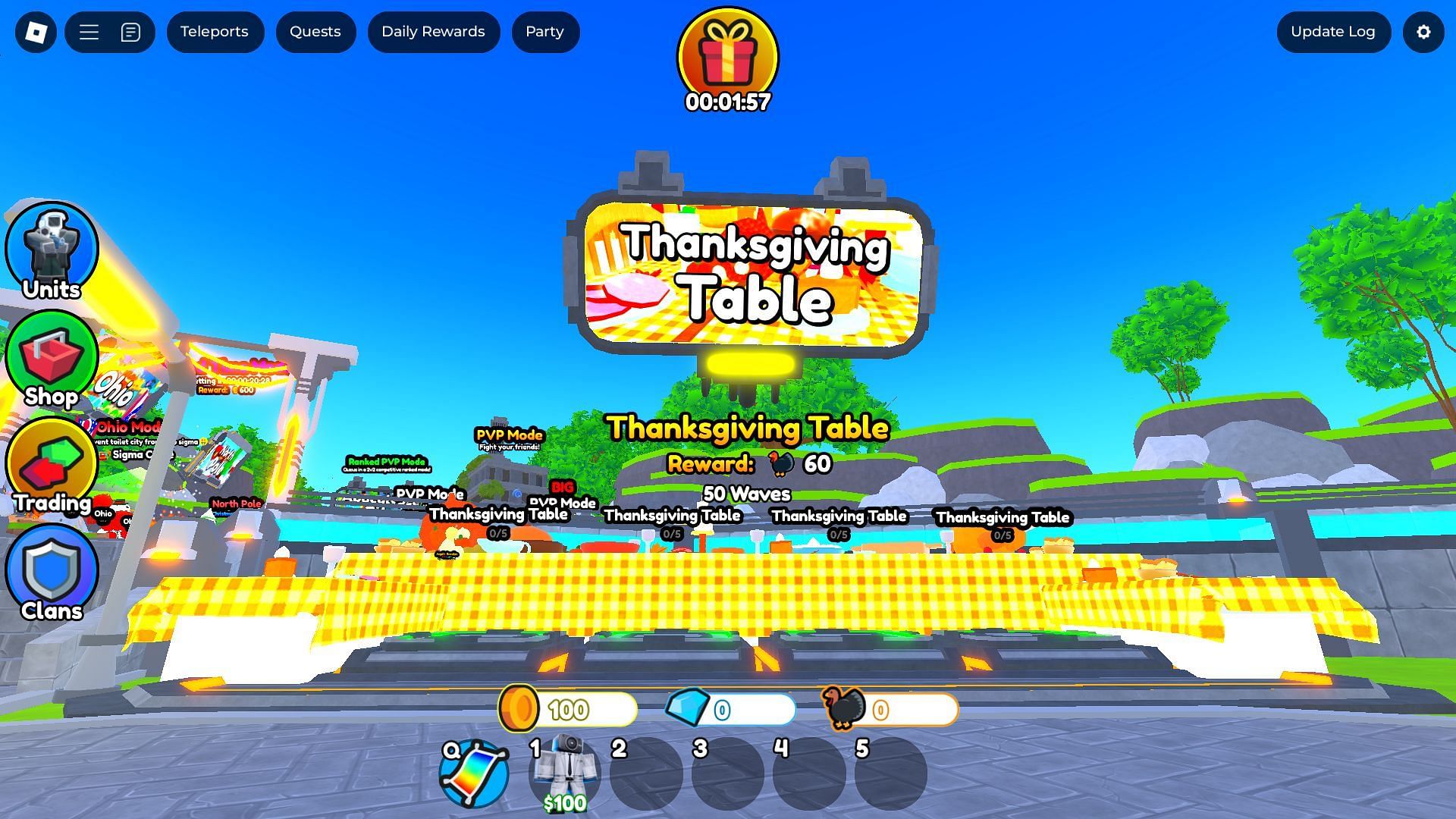 The Thanksgiving Table stage (Image via Roblox)