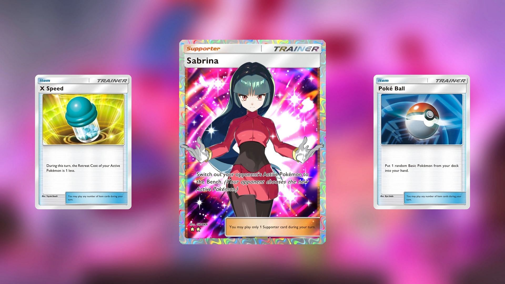 Trainer and Item Cards in this deck (Image via TPC)