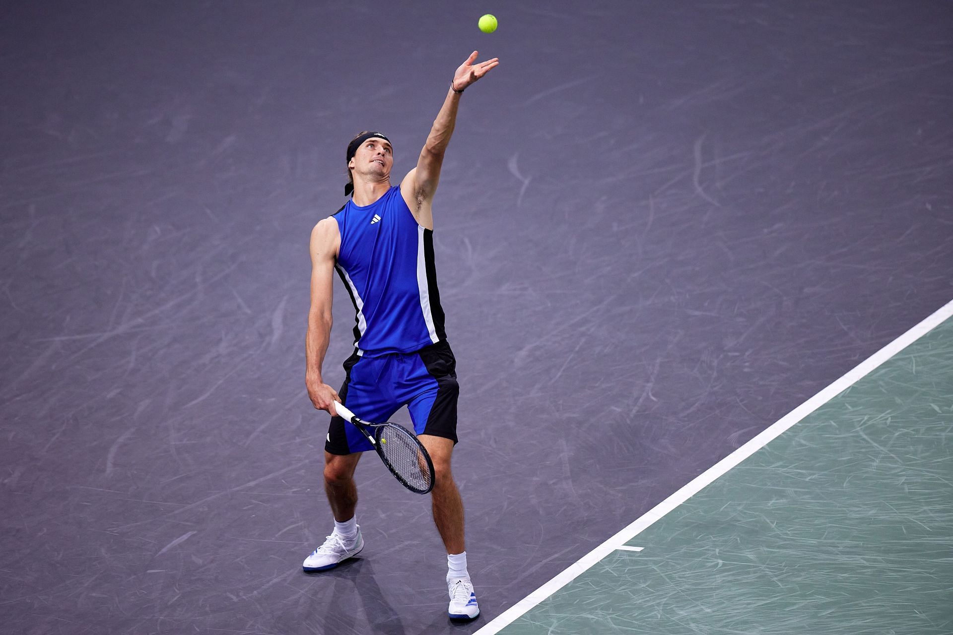 Alexander Zverev in action at the 2024 Paris Masters (Picture: Getty)