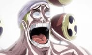 Enel's now-infamous face as seen in the anime (Image via Toei Animation).