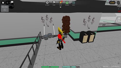 Search trash cans for money and other items (Image via Roblox)