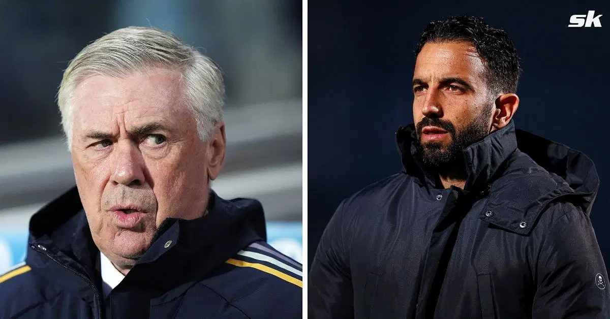 Carlo Ancelotti of Real Madrid and Ruben Amorim of Manchester United.