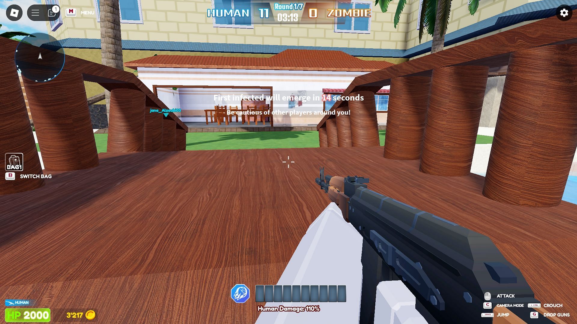 Starting an Infection Mode match (Image via Roblox)