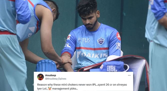 "Reason why these mini chokers never won IPL" - Fans react as PBKS buys Shreyas Iyer for INR 26.75 crore at IPL 2025 auction