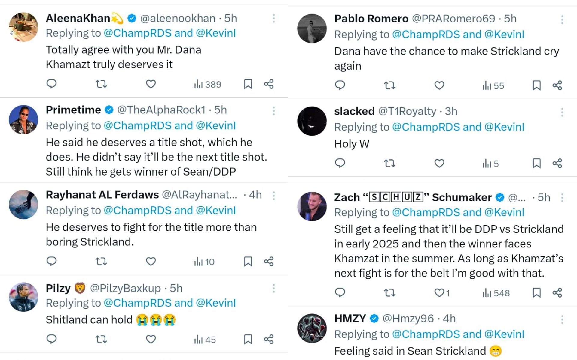 Fan reactions to Dana White&#039;s comments on Khamzat Chimaev