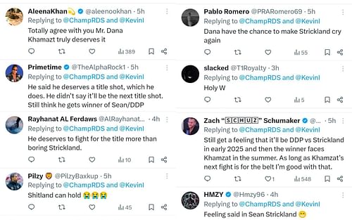 Fan reactions to Dana White's comments on Khamzat Chimaev