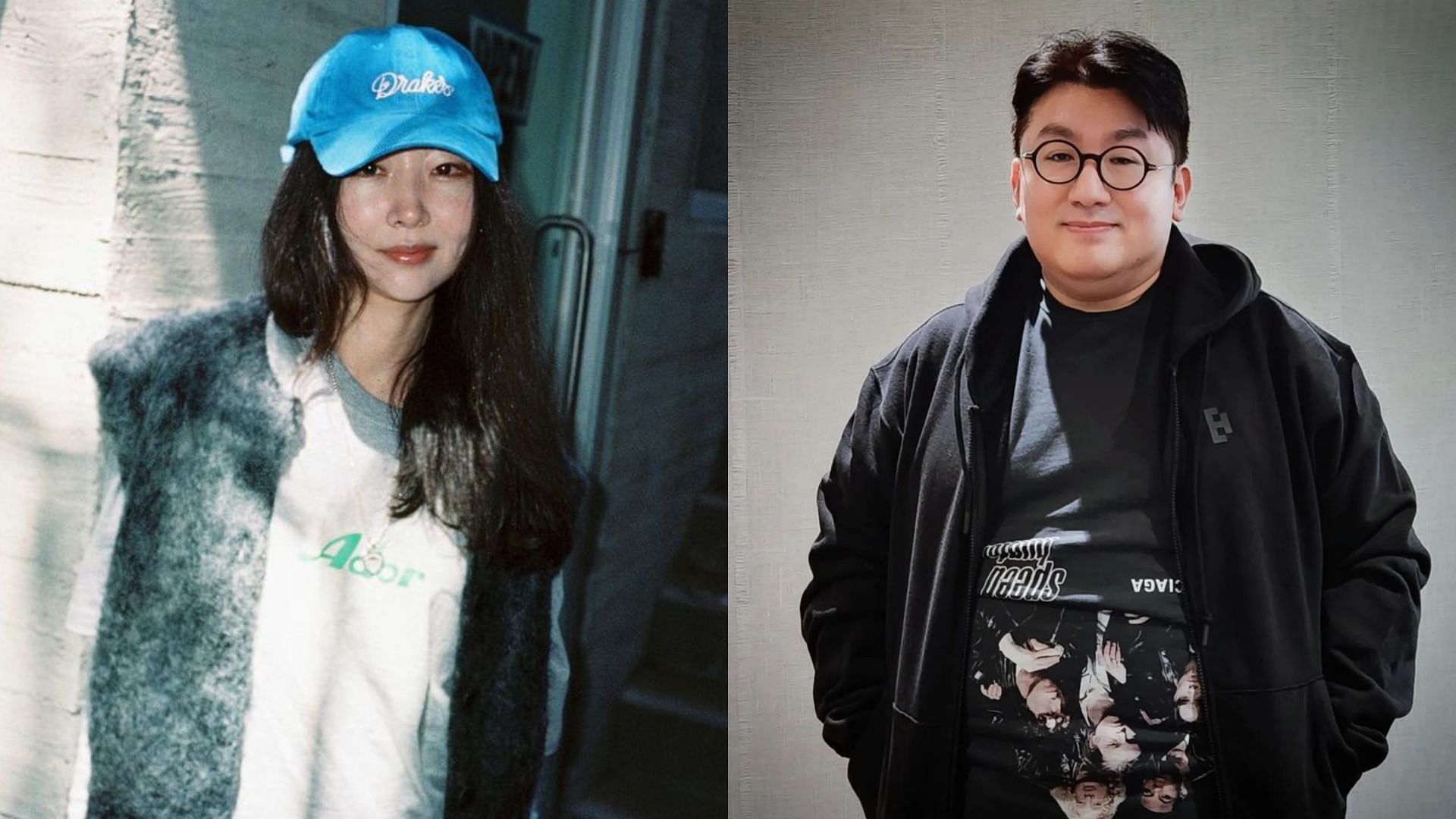 Former ADOR CEO Min Hee-jin reportedly owes HYBE chairman Bang Si-hyuk 3.7 billion KRW received as a personal loan (Images Via Instagram/@min.hee.jin, @hitmanb72) 