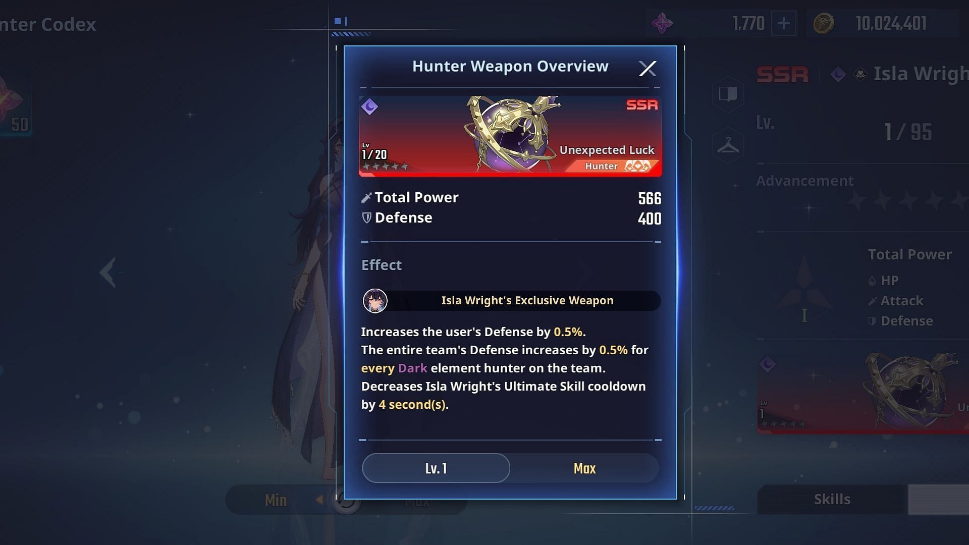 Isla's Exclusive Weapon (Image via Netmarble)