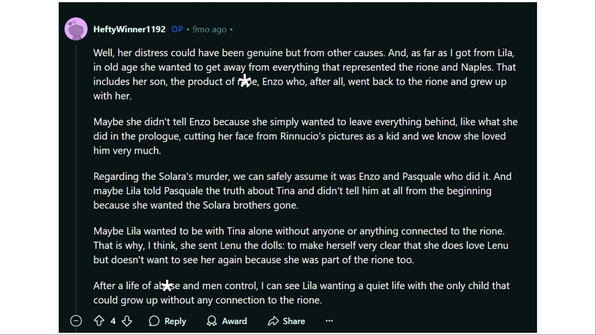 Reddit fan theory projecting on the murder of Solara Brothers (Image via Reddit/@HeftyWinner1192)