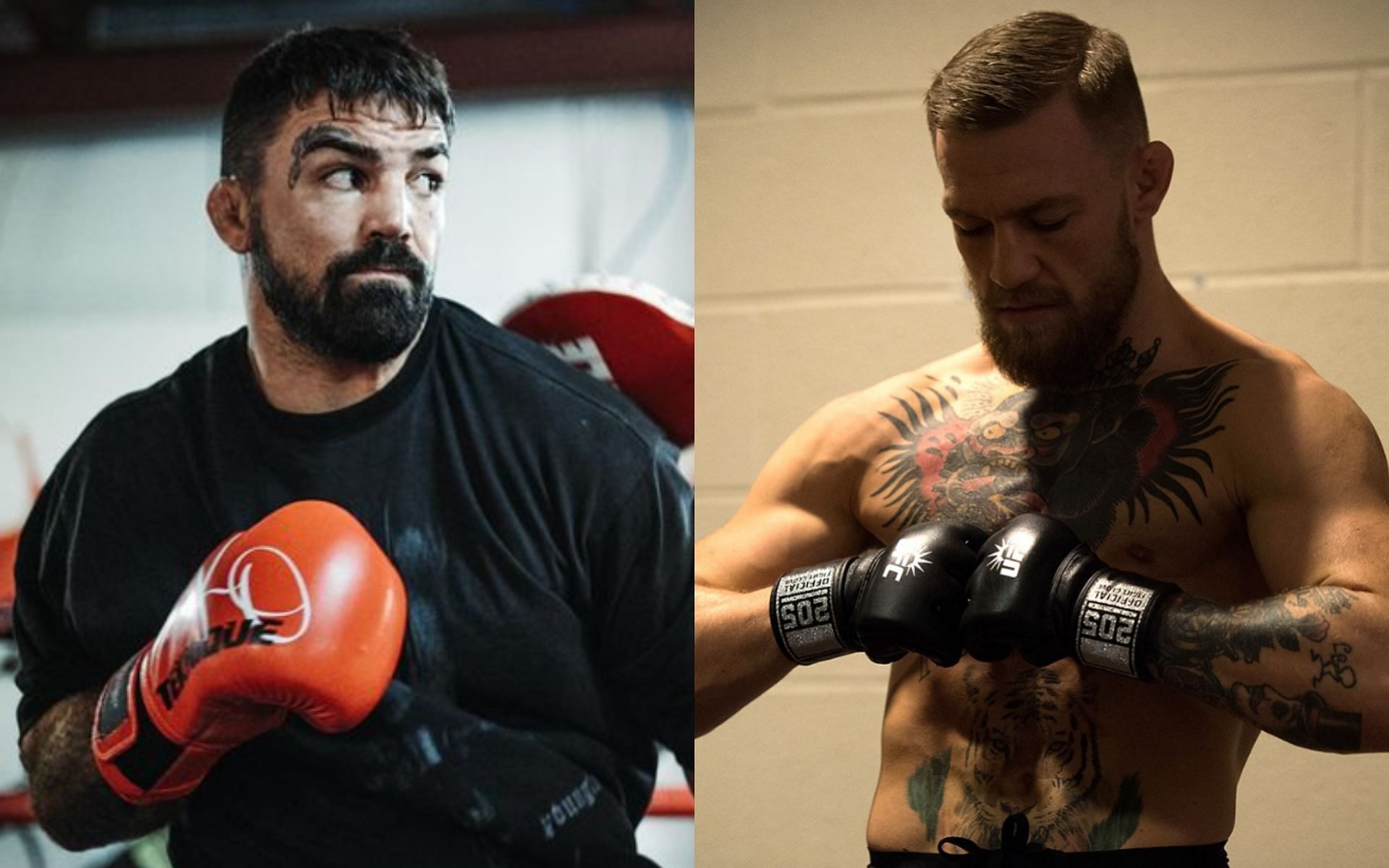 Mike Perry (left) reacted to sexual assault allegations against Conor McGregor (right). [Images courtesy: @platinummikeperry and @thenotoriousmma on Instagram]