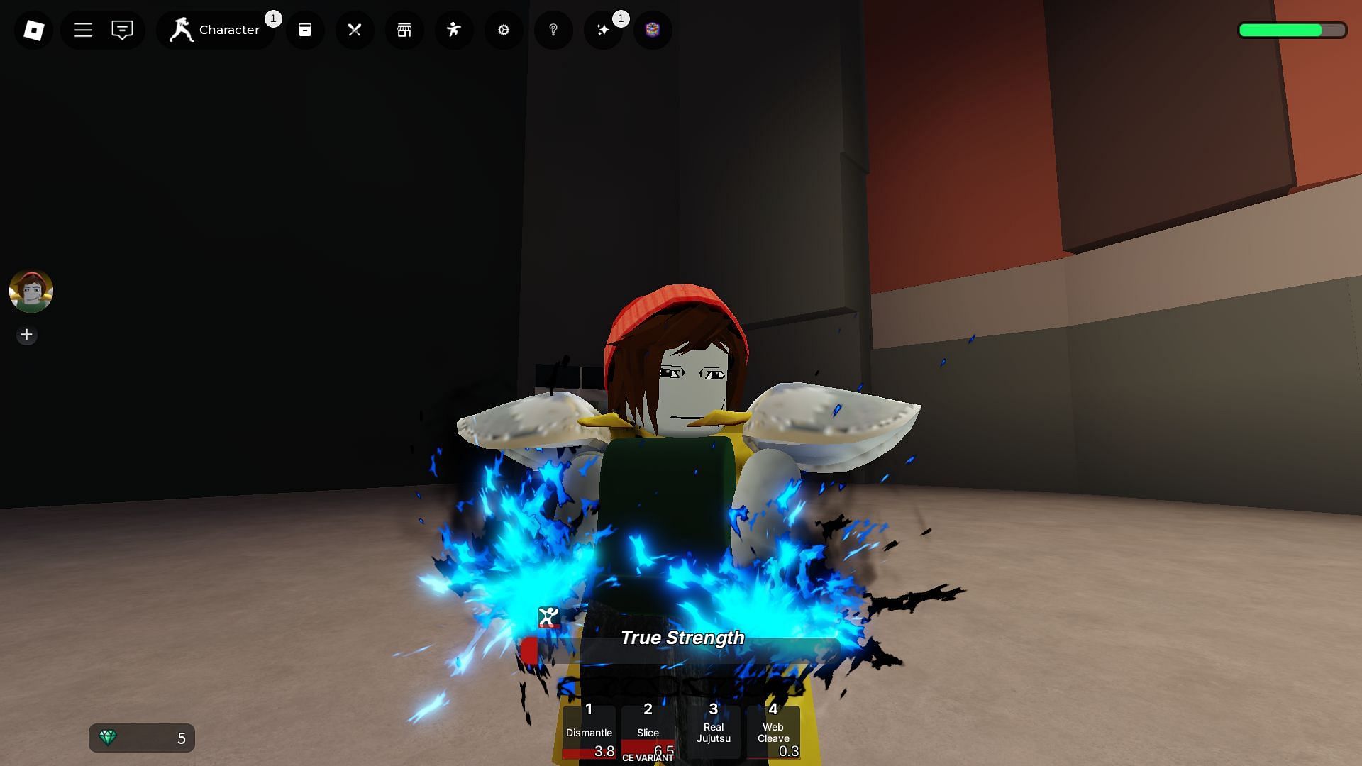 Activating Cursed Energy (Image via Roblox)