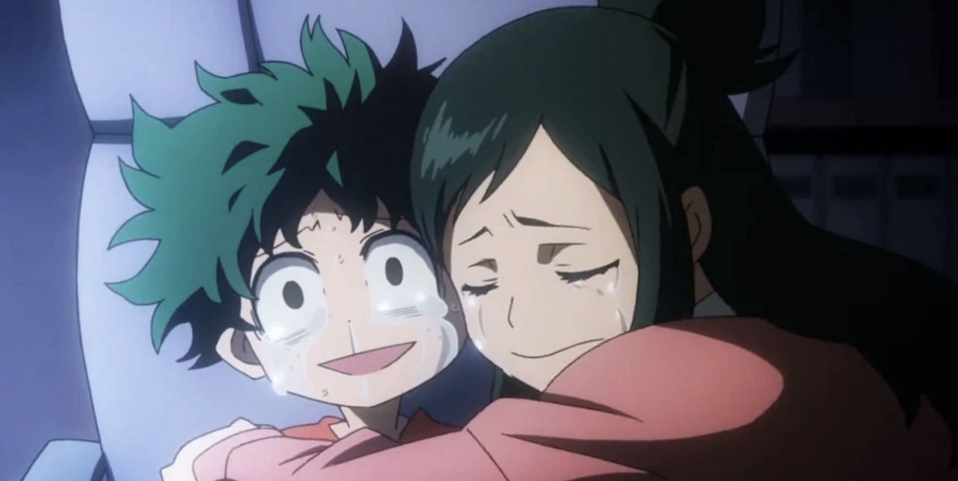 Izuku Midoriya and Inko as seen in anime (Image via Studio Bones)