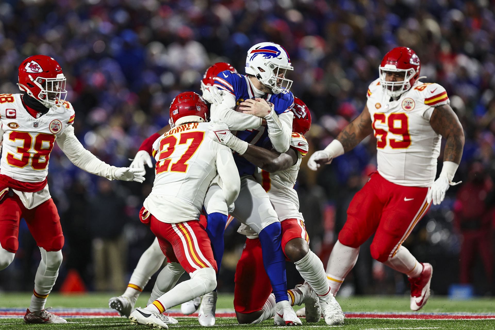 Josh Allen during the AFC Divisional Playoffs - Kansas City Chiefs v Buffalo Bills - Source: Getty