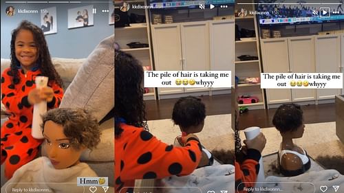 Dixon shares adorable video of daughter on IG story. (Credits: @kkdixonnn/Instagram)