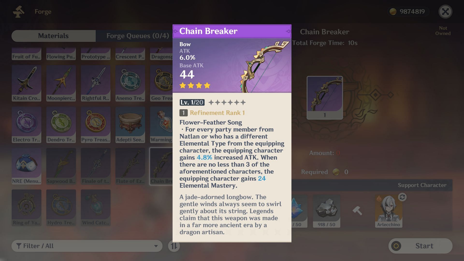 Chain Breaker is the best F2P weapon for Ororon (Image via HoYoverse)