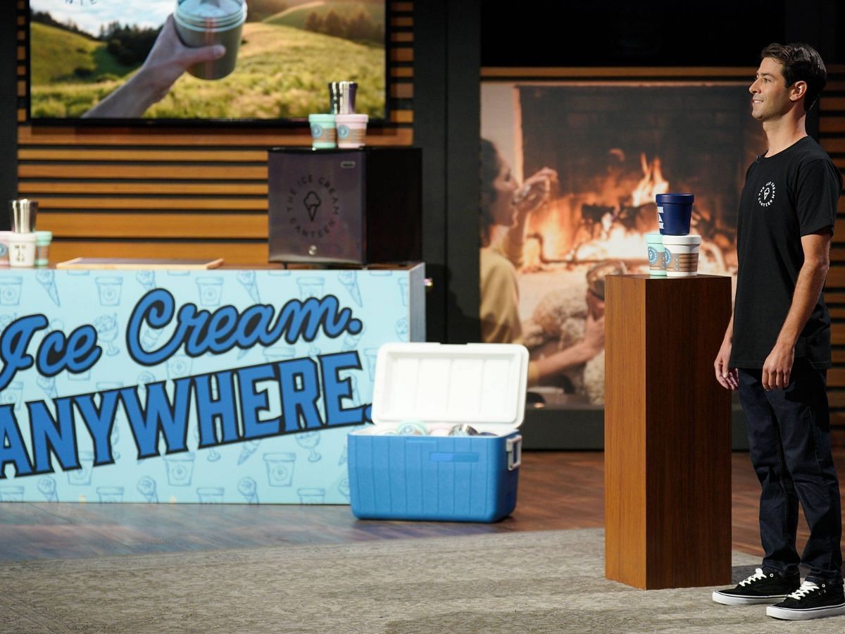 Jordan Stern pitching the Ice Cream Canteen on Shark Tank season 14 (Image via theicecreamcanteen.com)